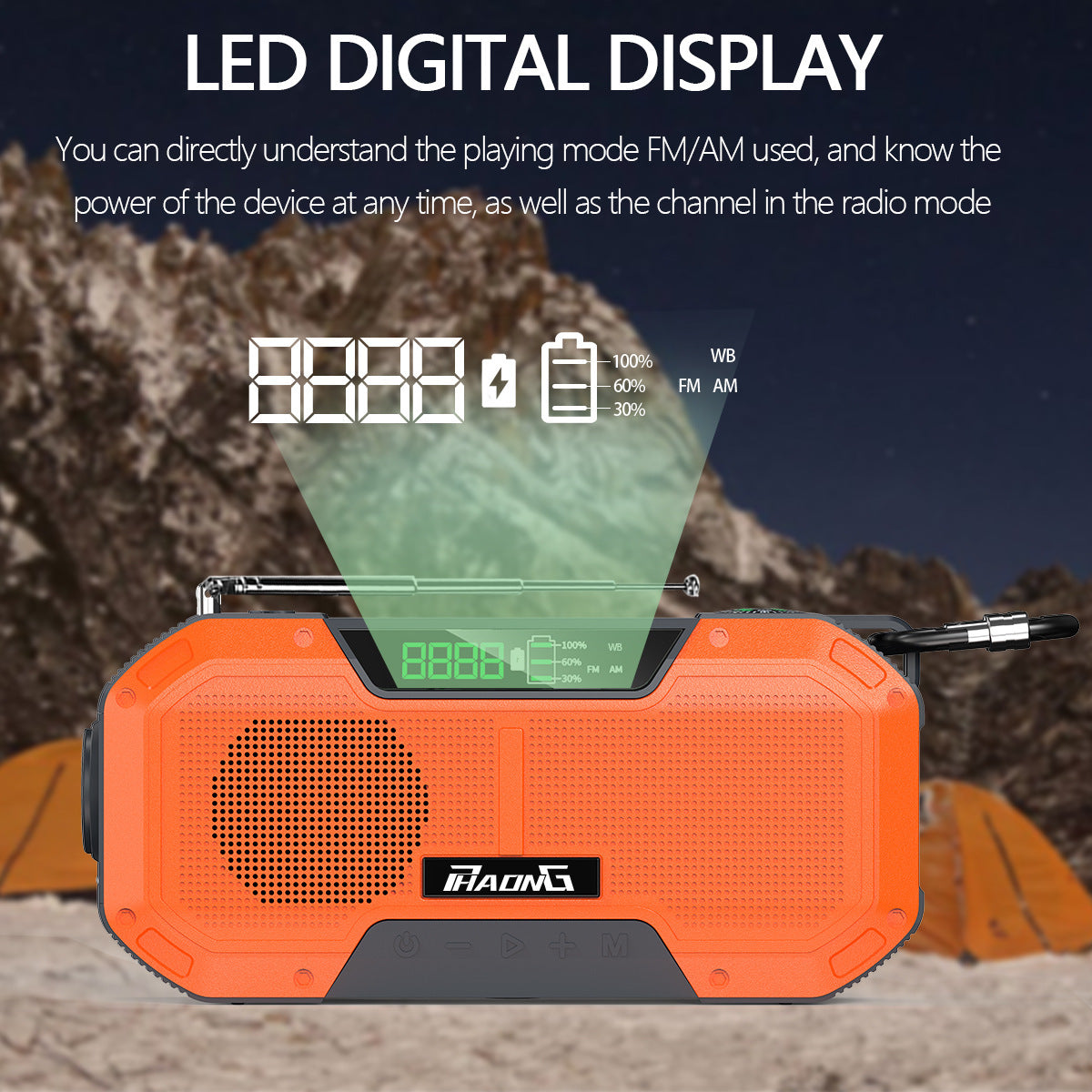 Outdoor Waterproof And Disaster Prevention Emergency Multi-function Solar Hand-cranked Radio