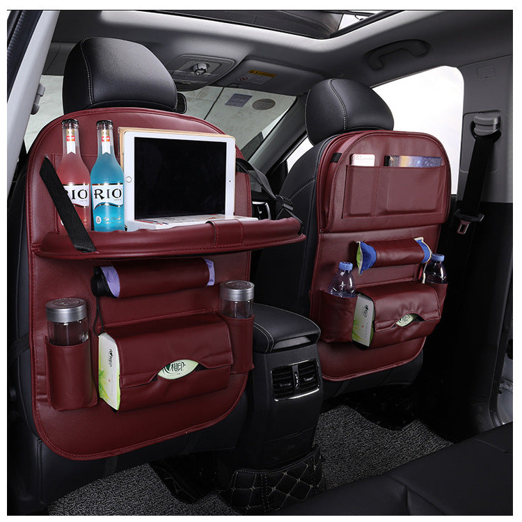 Leather Car Seat Back Hanging Bag Car Storage Bag