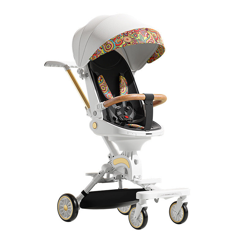 Stroller Can Sit And Lie Flat Two-way Folding Lightweight Shock-absorbing High-view Stroller