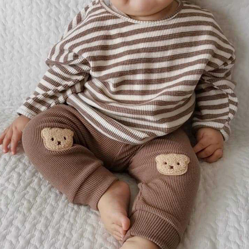 Cute Striped Top Set for Baby Girls