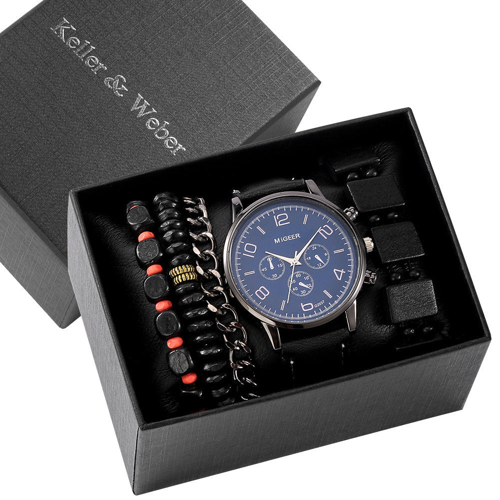 Men's box set watch and bracelet