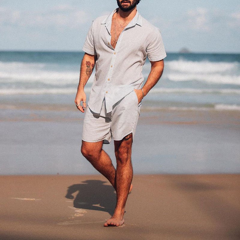 Men's Shorts Short Sleeve Suit Loose Shirt Casual