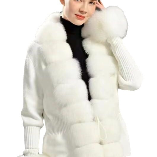 Woman’s cost Solid Color Placket Cuff Detachable Knitted Cardigan Women's Knitted Sweater coat