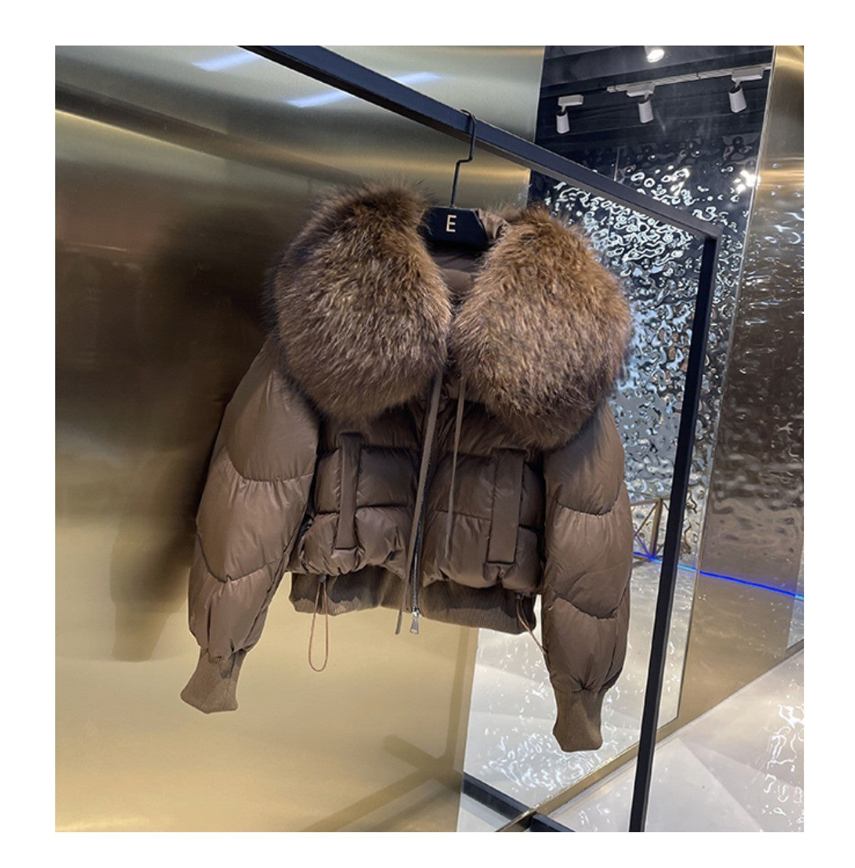 Big Collar Raccoon Fur Women's Coat