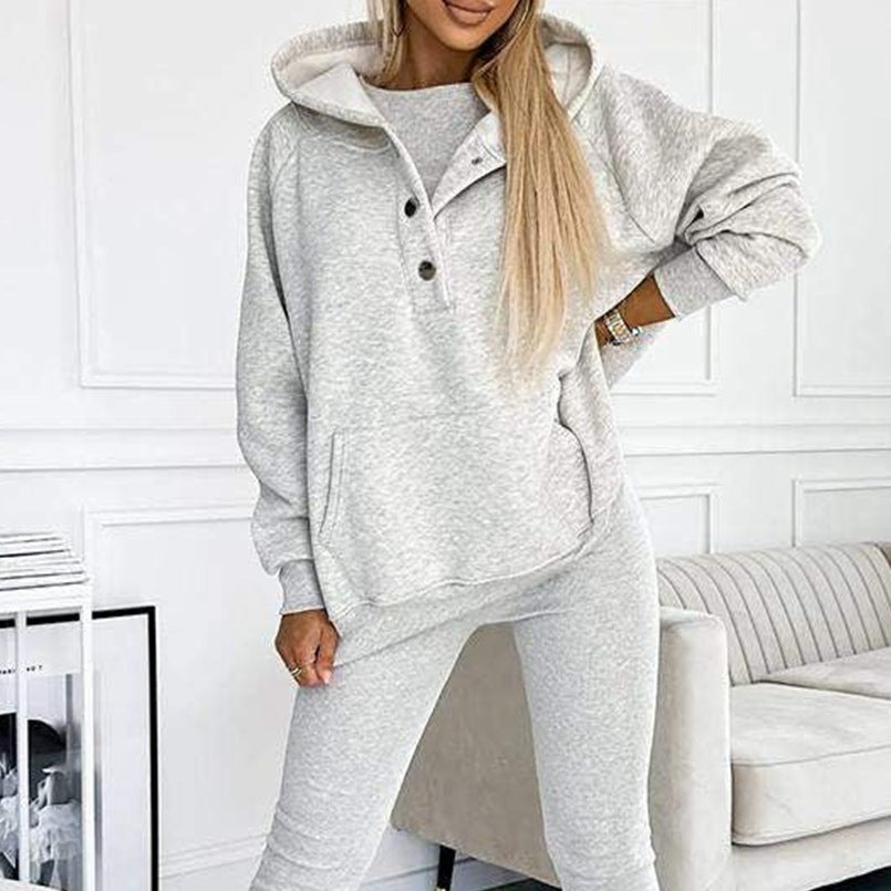 3pcs Women's Sports Suit with Hood