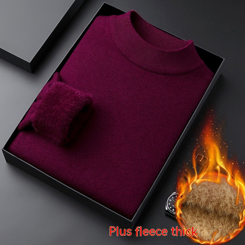 Half-collar Wool Sweater Winter Warm Men