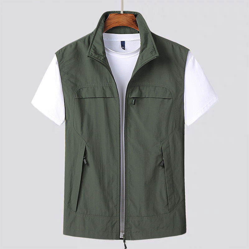 Men's Coat Casual Vest Solid Color Simple