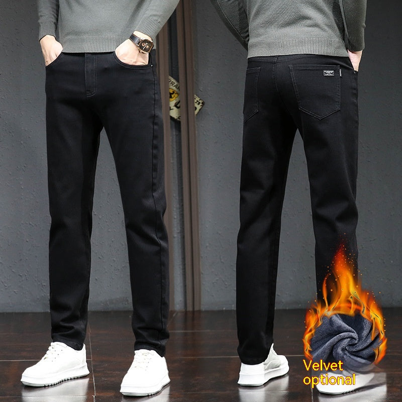 Men's winter jeans Autumn And Winter Fleece-lined Thick Jeans