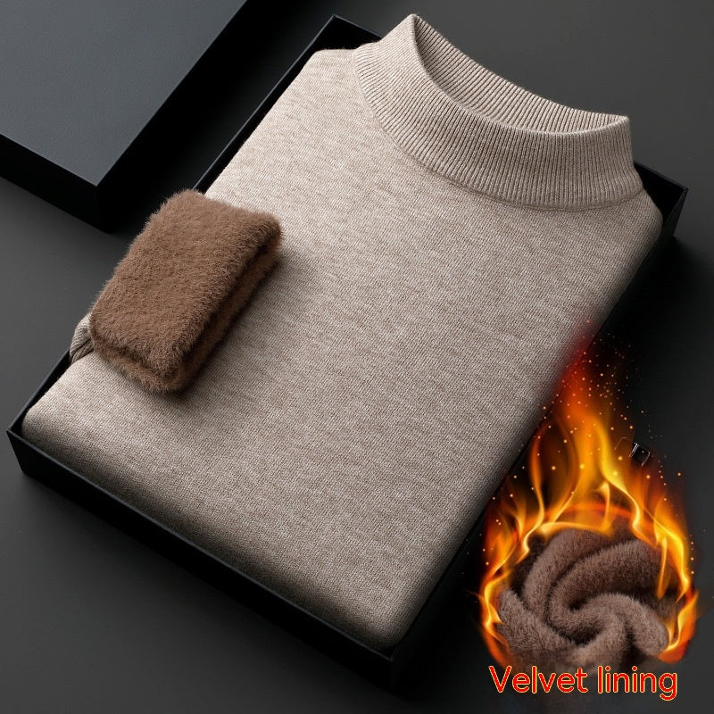 Half-collar Wool Sweater Winter Warm Men