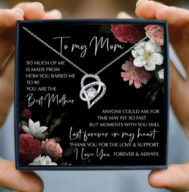 Mother's Day gift necklace with love card