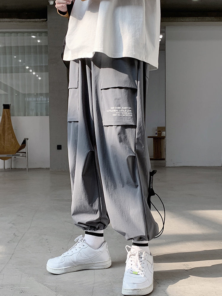 Overalls Men''s Plus Bulky Loose Legged Pants Fashion Brand Summer Casual Hip Hop Wide Leg Pants