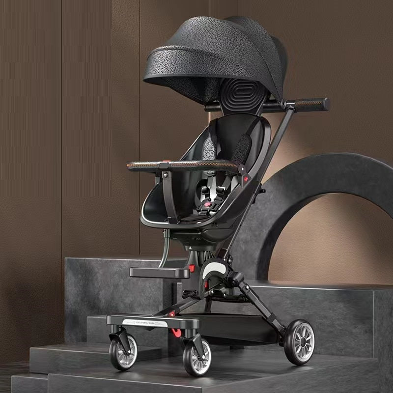 Stroller Can Sit And Lie Flat Two-way Folding Lightweight Shock-absorbing High-view Stroller