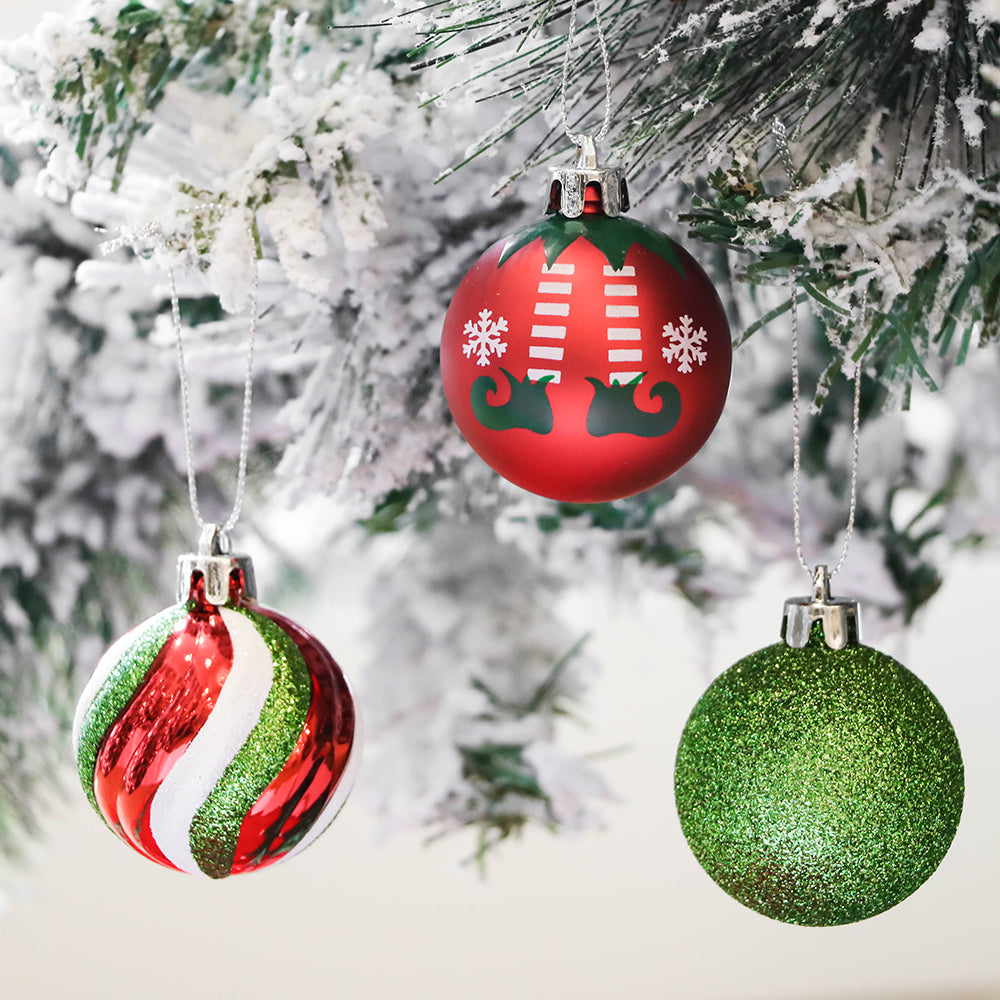 Christmas Tree Decoration With Colored Balls