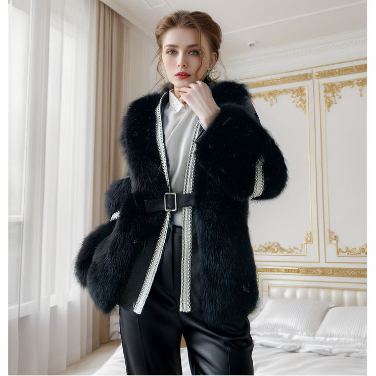 Fox fur women jacket