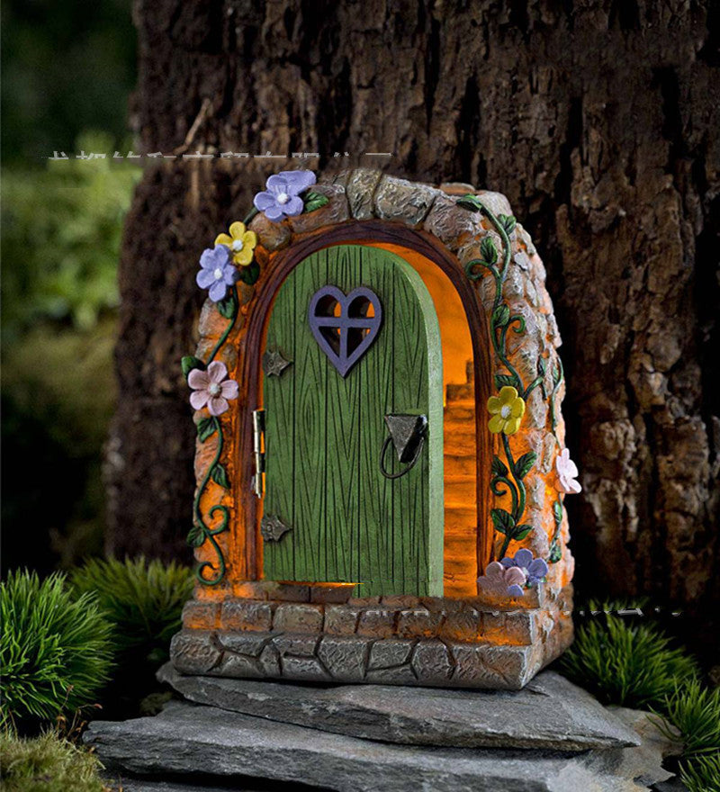 Miniature Fairy Garden Solar Stone Gate