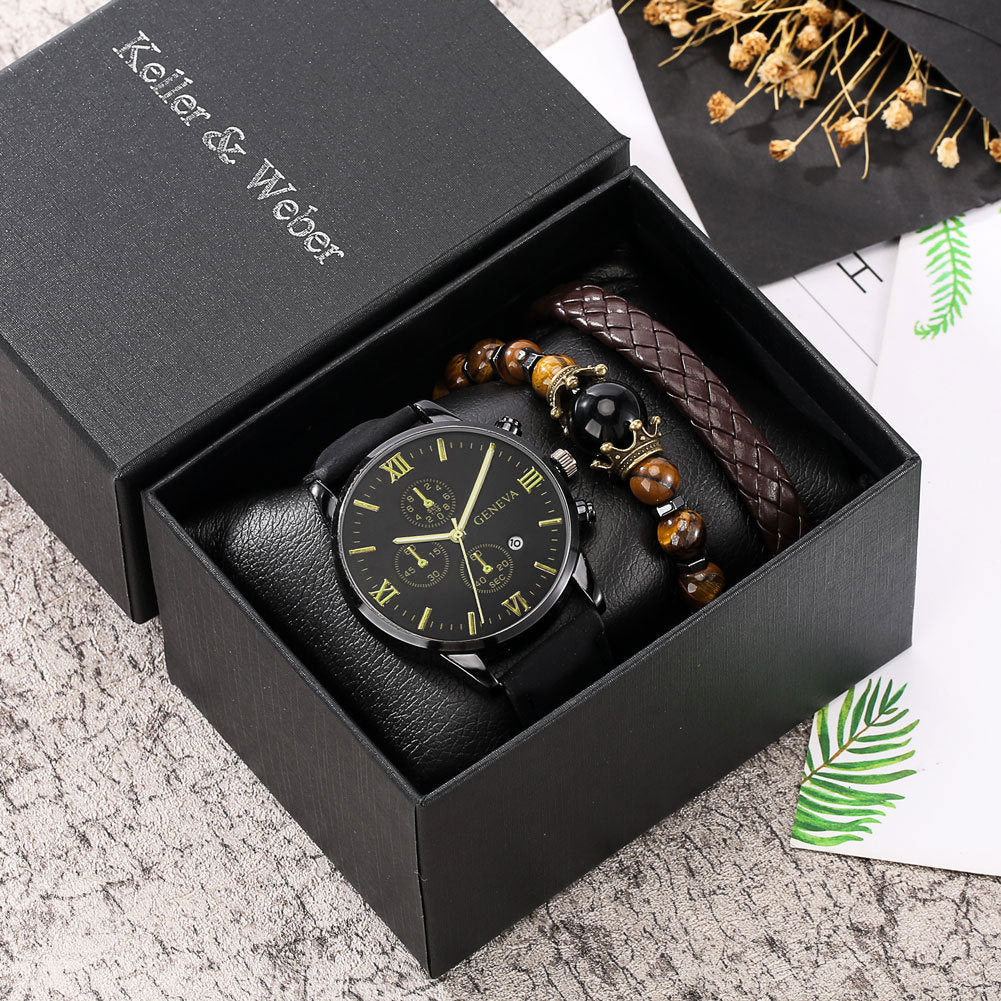 Gift Box Set Men's Quartz Watch Bracelet Fashion