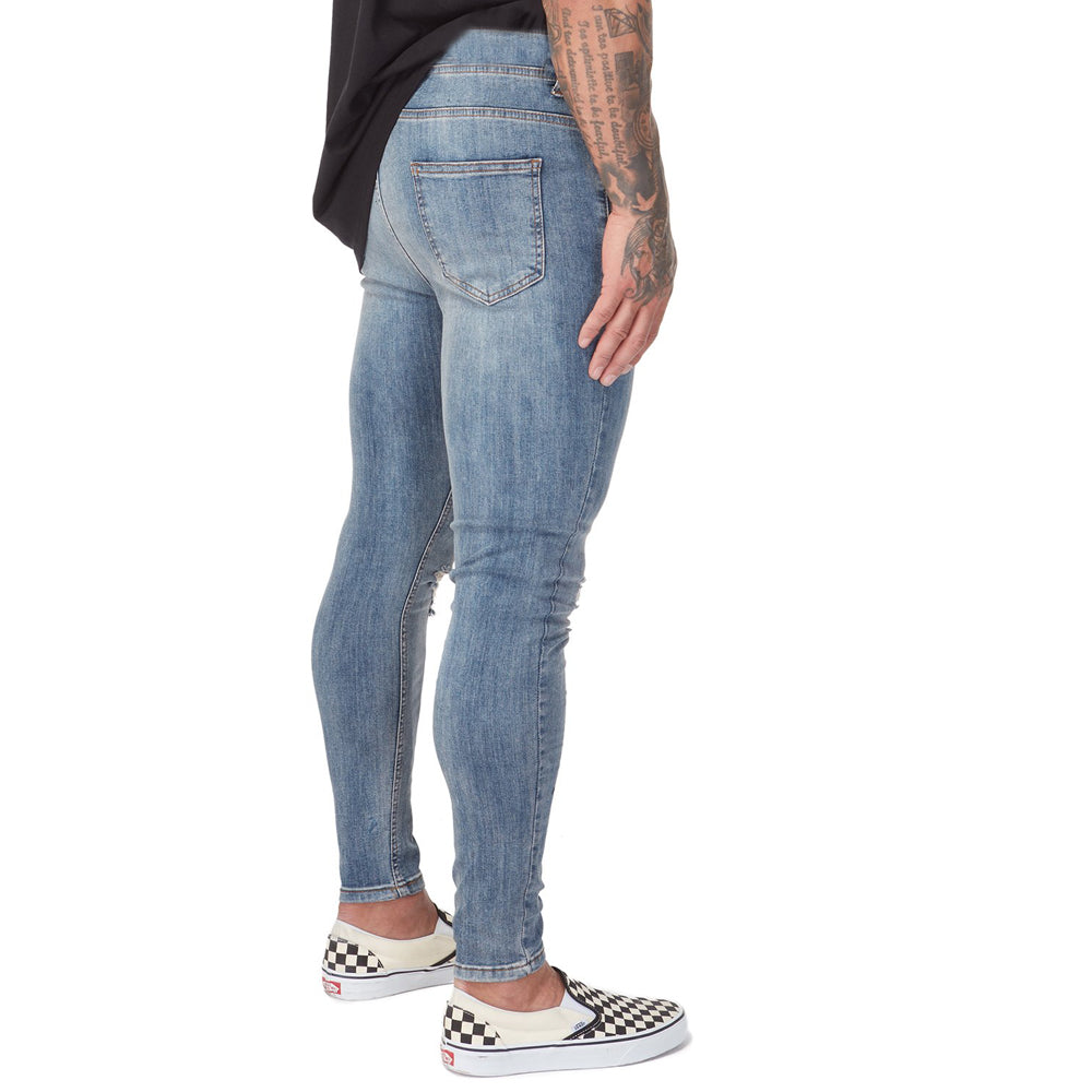 Skinny Stretch Men jeans Washed Ripped Biker Jeans