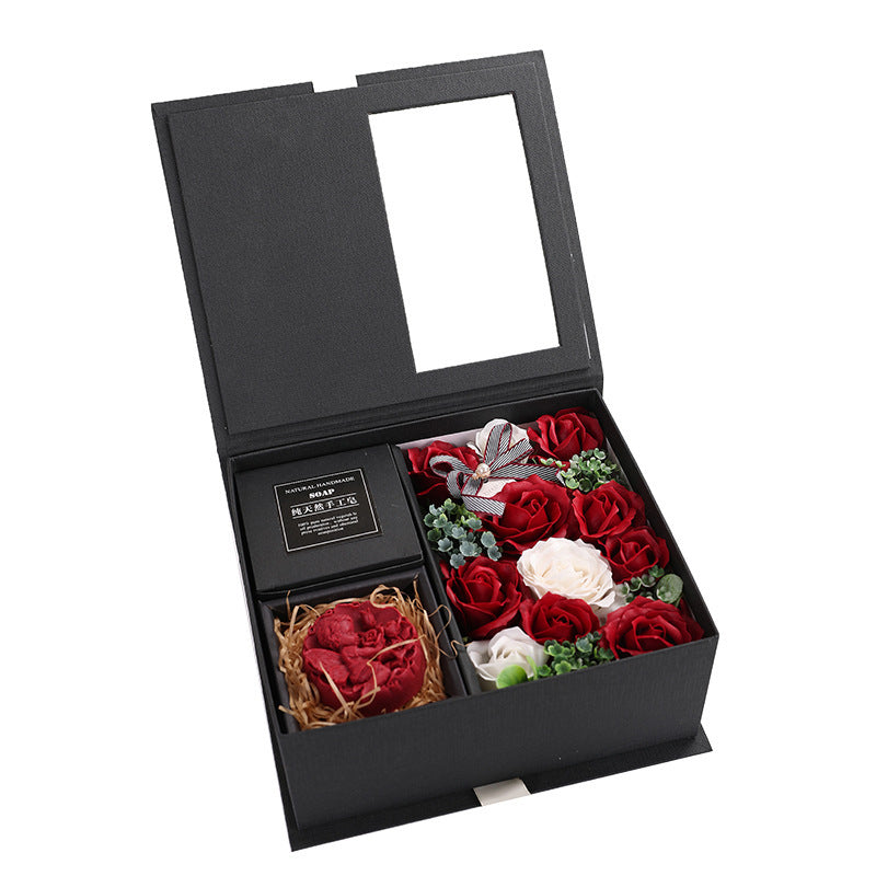 Valentine’s Day gift box soap and roses