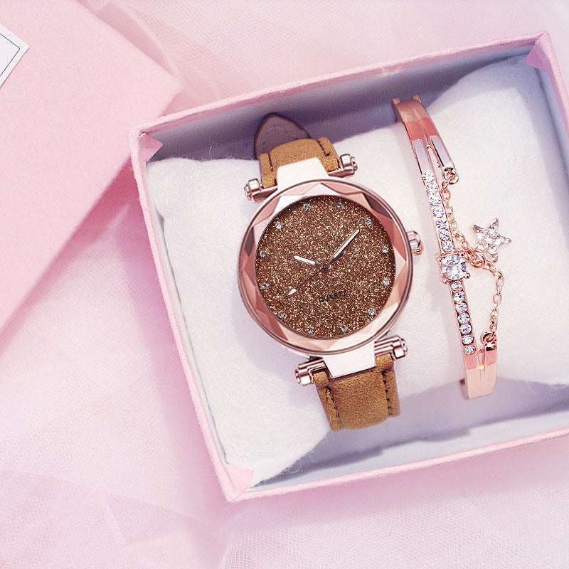 Ladies gift set bracelet and watch