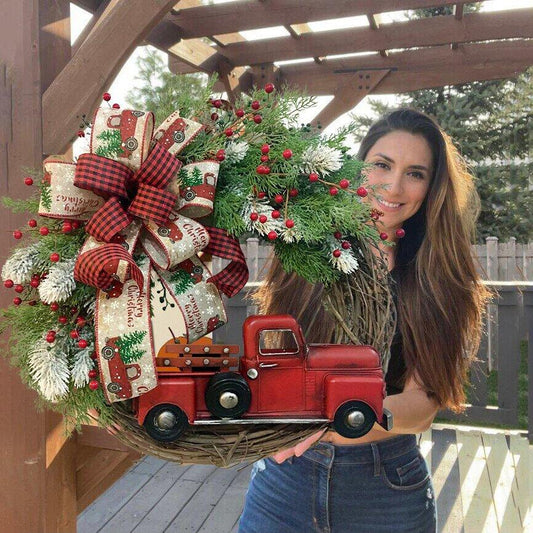 Christmas Decorations Red Truck Pumpkin Garland Door Hanging Tag