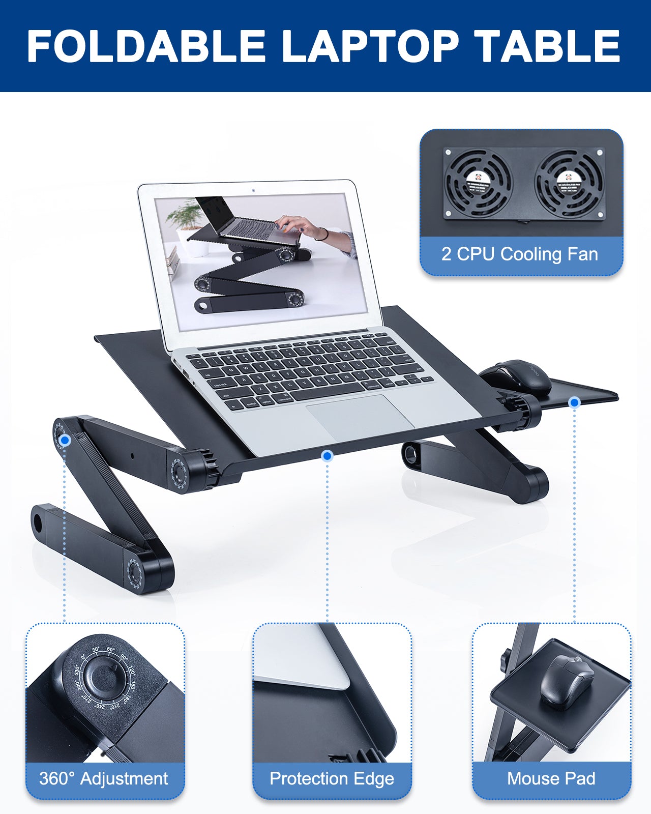 Adjustable Laptop Stand with Cooling Fans