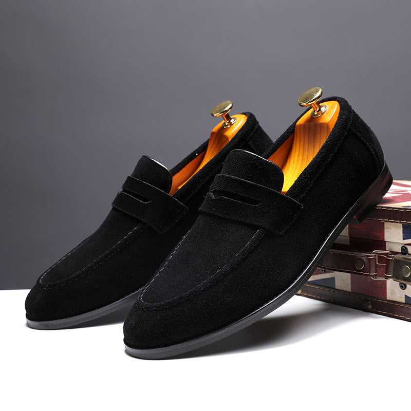 Men’s Lazy leather Shoes Nubuck Leather Men Casual shoes