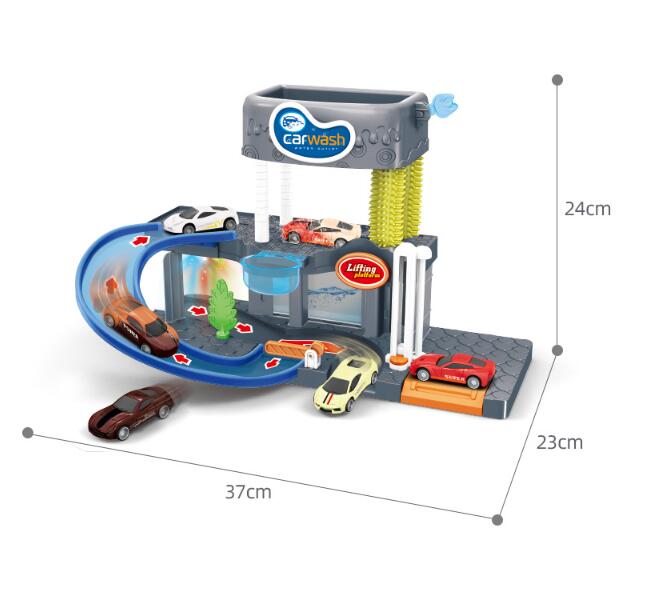 Children's Acousto-optic Simulation Car Washing Yard Car Track Model Electric Toy