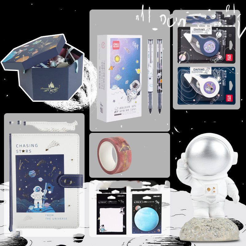 Universe Galaxy Exploration Stationery Set Gift Box Spree Birthday Gift Astronaut Notebook Creative Hand Ledger