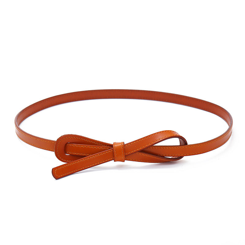 Thin Belt Women's Faux Leather All-match Knotted Decorative Belt