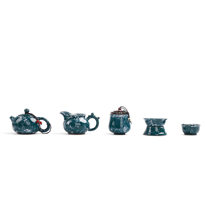 Marbled Ceramic Travel Tea Set Gift Gift Event Complete Set Of Kung Fu Tea Set