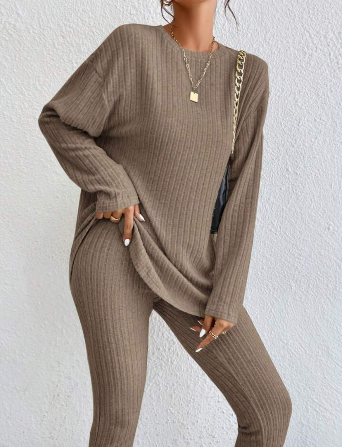 Autumn/Winter Casual Suit - Long Sleeve, High Waist