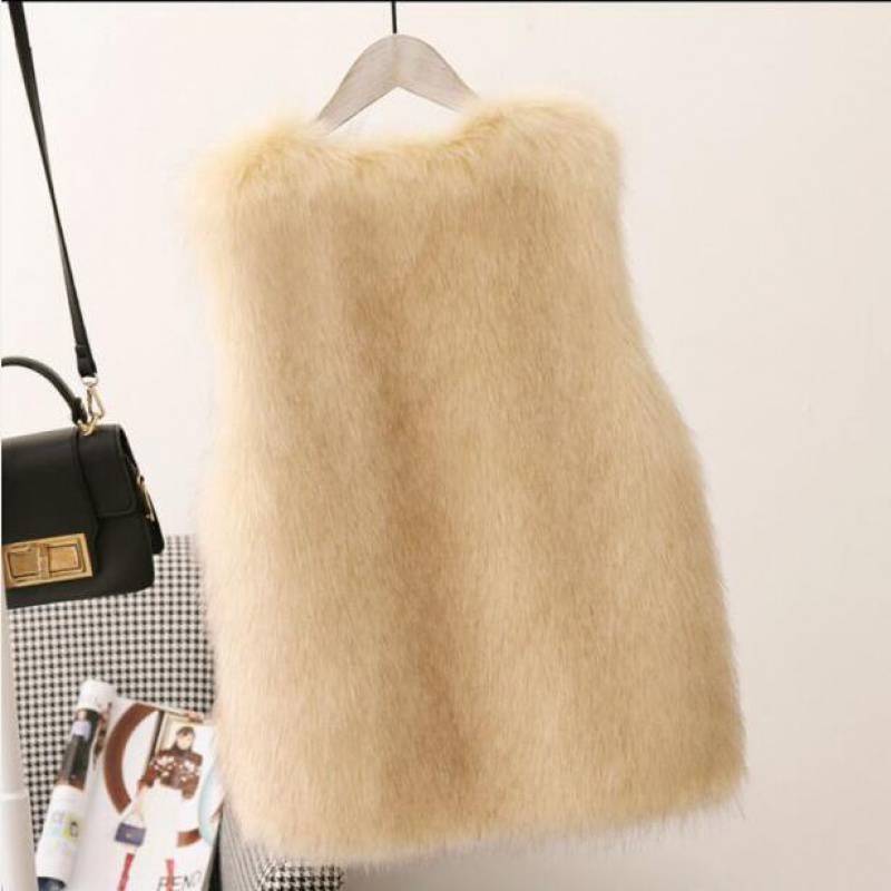 Women's Fox Fur vest Waistcoat Plus Cotton Furry Vest