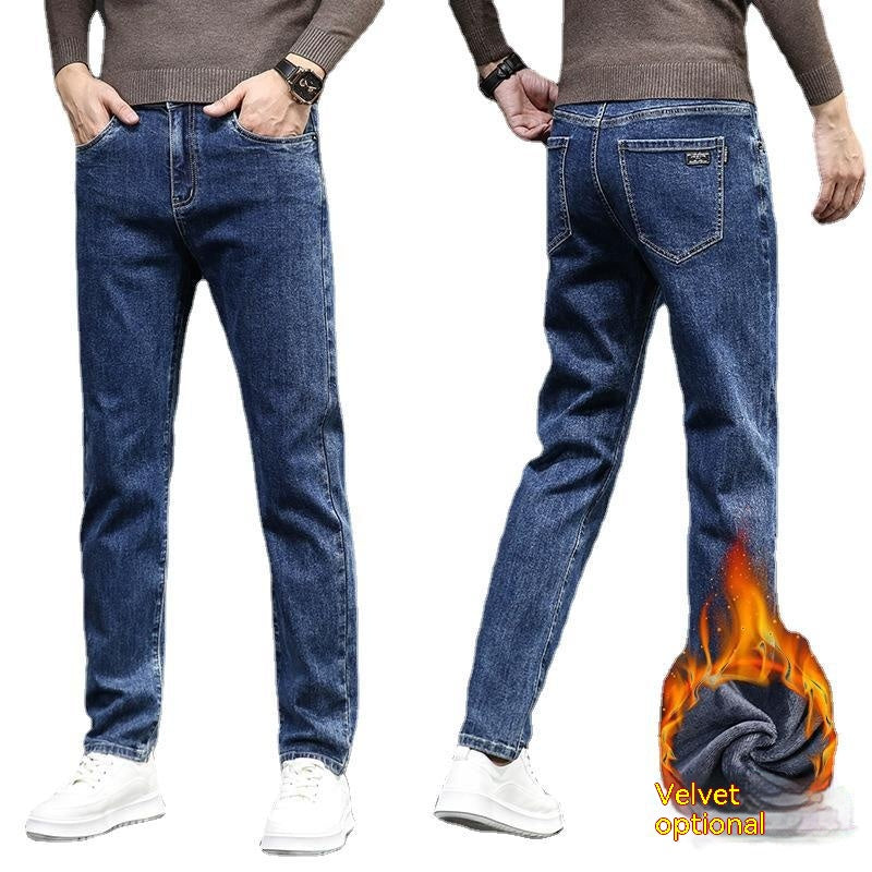 Men's winter jeans Autumn And Winter Fleece-lined Thick Jeans