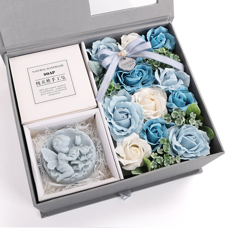 Valentine’s Day gift box soap and roses