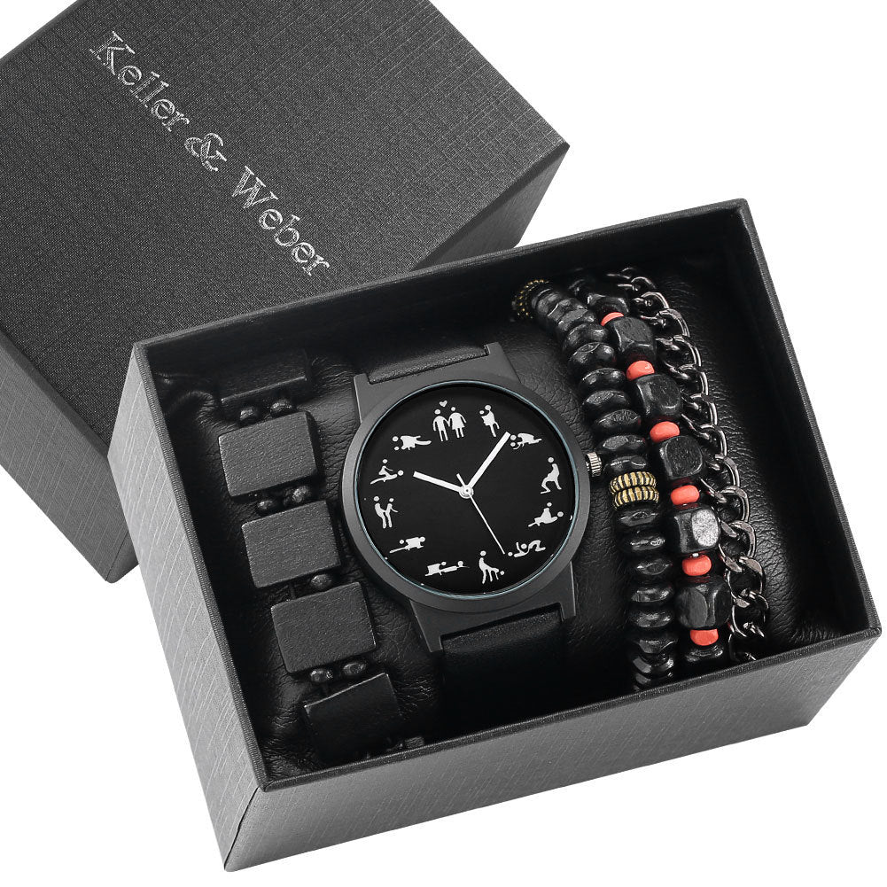 Men's box set watch and bracelet