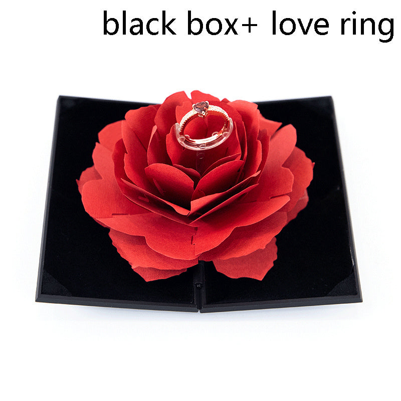 3D Love box heart shaped with rose