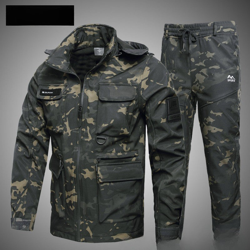 Men’s winter jacket Autumn And Winter Fleece-lined Warm Waterproof Labor Protection Camouflage Clothing Wear-resistant Outdoor Mountaineering