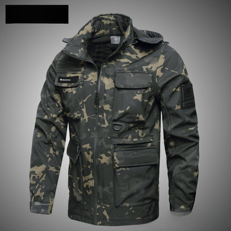 Men’s winter jacket Autumn And Winter Fleece-lined Warm Waterproof Labor Protection Camouflage Clothing Wear-resistant Outdoor Mountaineering