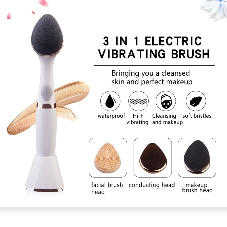 Three-in-one multifunctional face wash brush