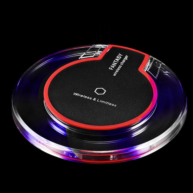 New Wireless Charging Dock Charger Crystal Round Charging Pad With Receiver For A-pple For Sanxing