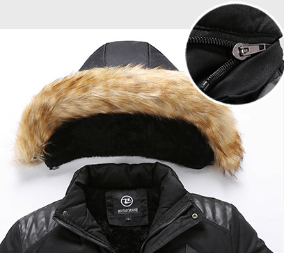 Men’s winter jacket Washed Cotton Clothes Men's Mid-length Winter Youth Can Take Off The Hat Men's Casual Thickening