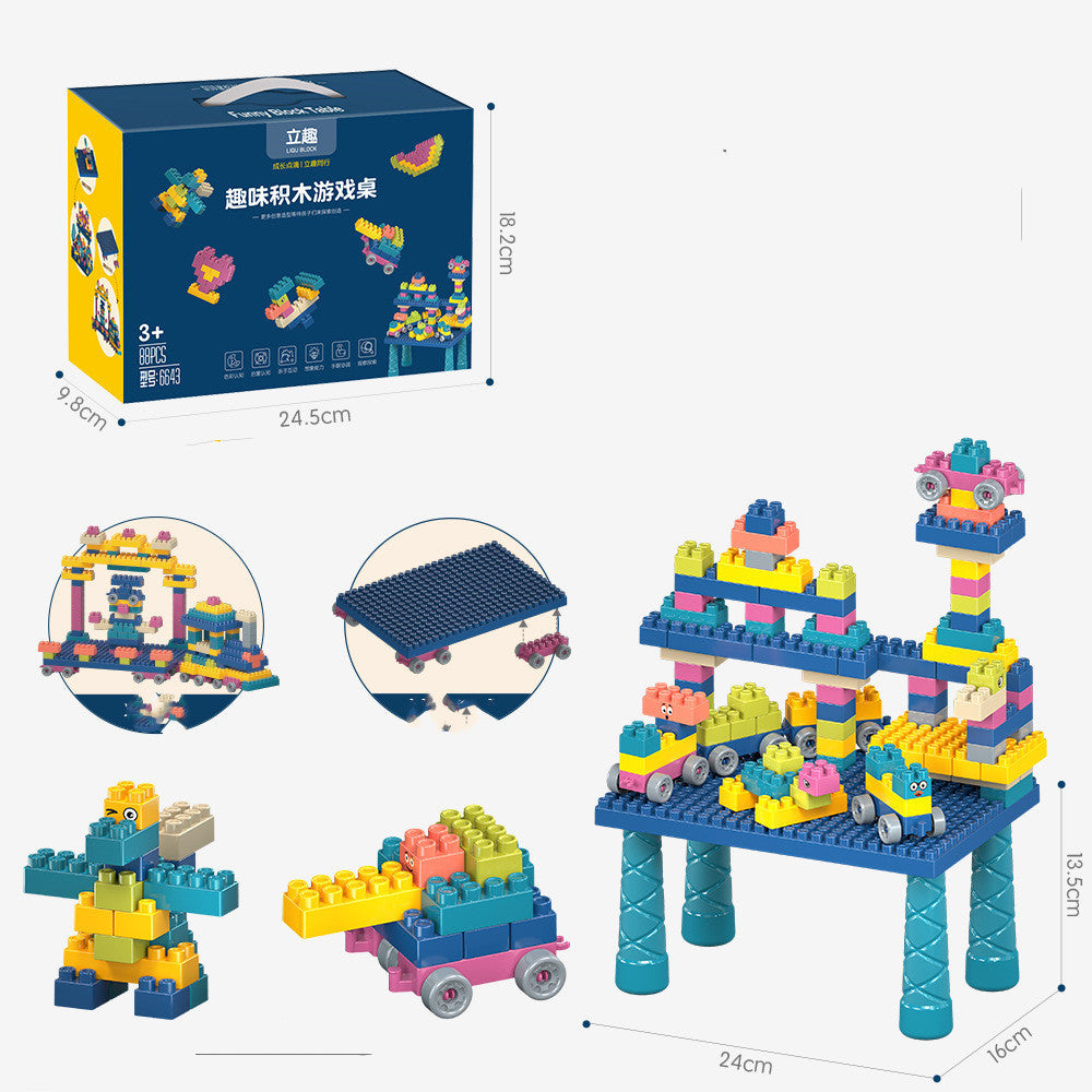 Children's Building Blocks Plastic Assembled Educational Toys Portable Gift Box Set