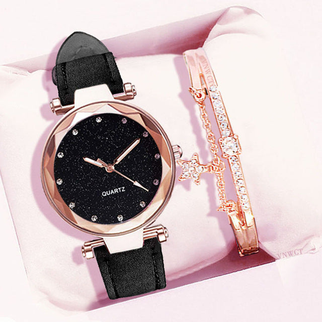 Ladies gift set bracelet and watch