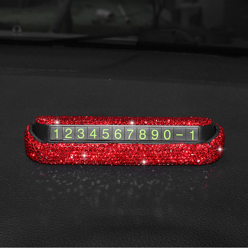 Women Red Rhinestone Car Interior Accessories