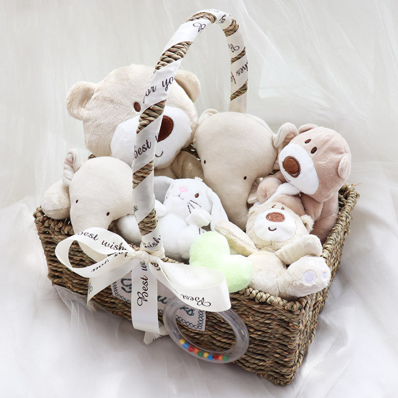 Newborn baby gift box cotton toys set