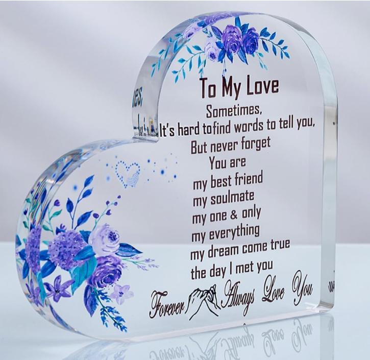 Heart Transparent Acrylic Mother's Day Father's Day Table Decorations Ornaments