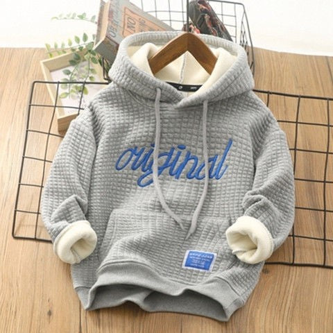 Children Fleece Hoodie Cuhk Children's Embroidered Whole Velvet