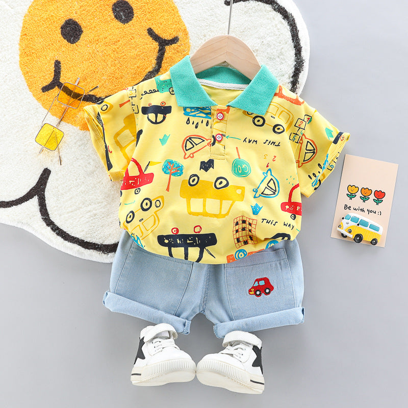 Boys Car Pattern set Two-piece Summer Casual Clothes Baby boy