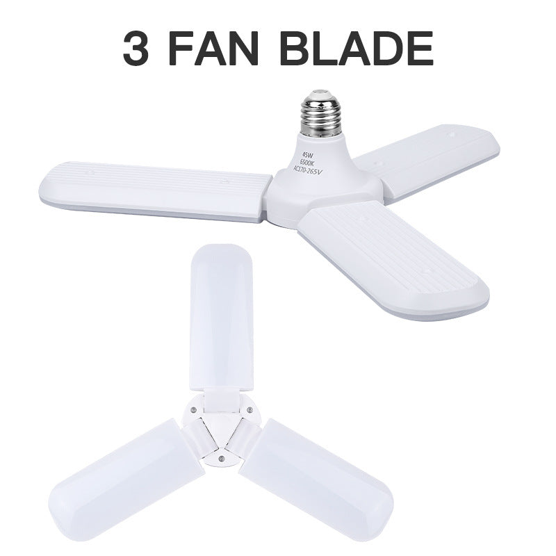 New LED Three-leaf Light Four-leaf Fan Light Foldable