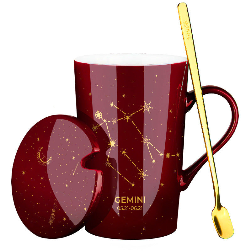 Gift box coffee cup with zodiac sign